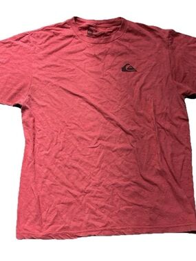 Men’s Quicksilver Red Cotton Blend Short Sleeve T Shirt Size Medium